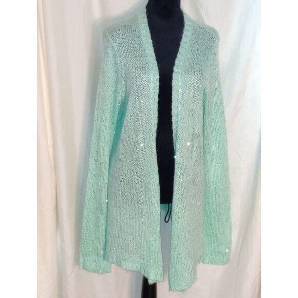 Maurice's Women's Size 2 Sparkly Green Cardigan - Picture 1 of 7